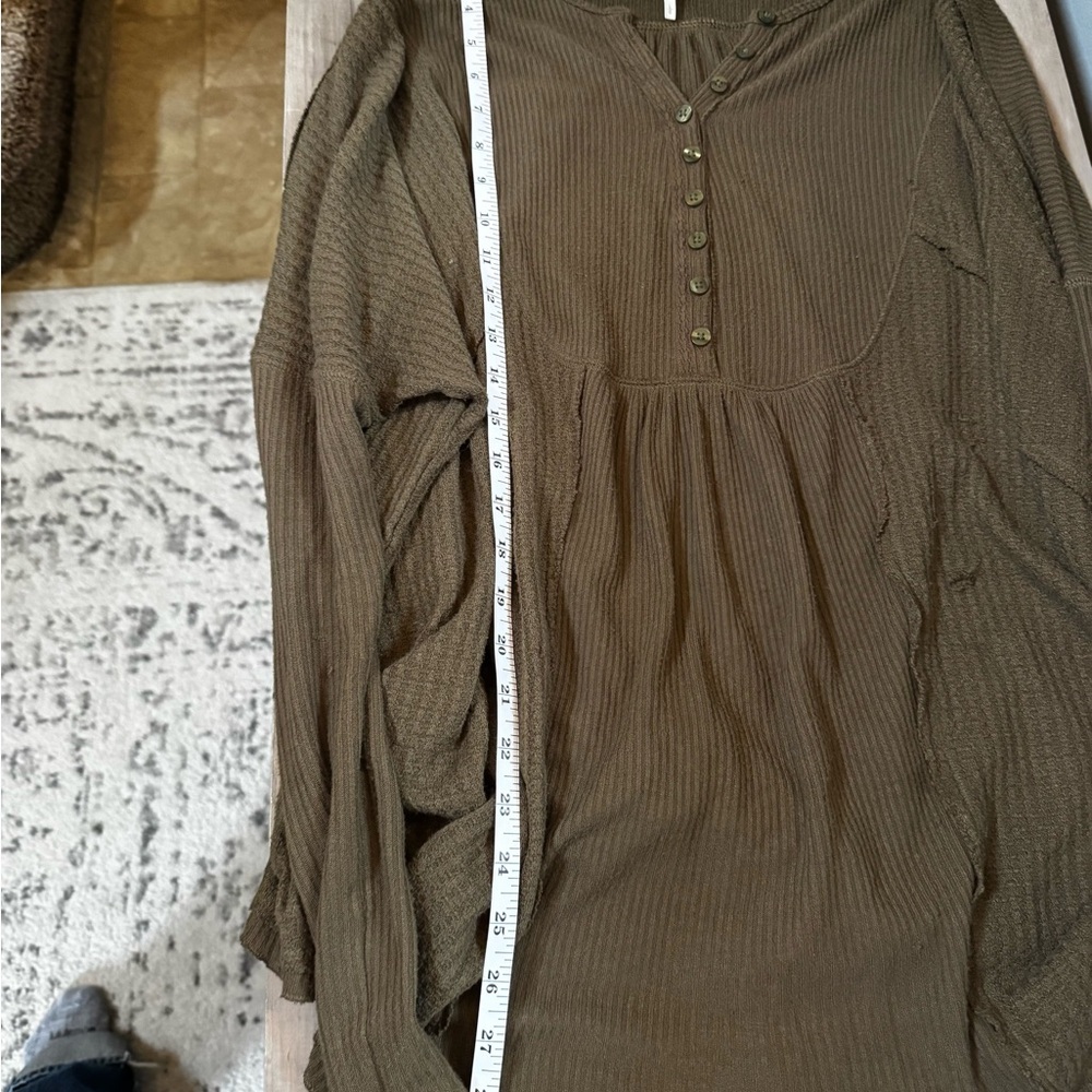 Free People Olive Button-Up Tunic - Picture 4 of 7